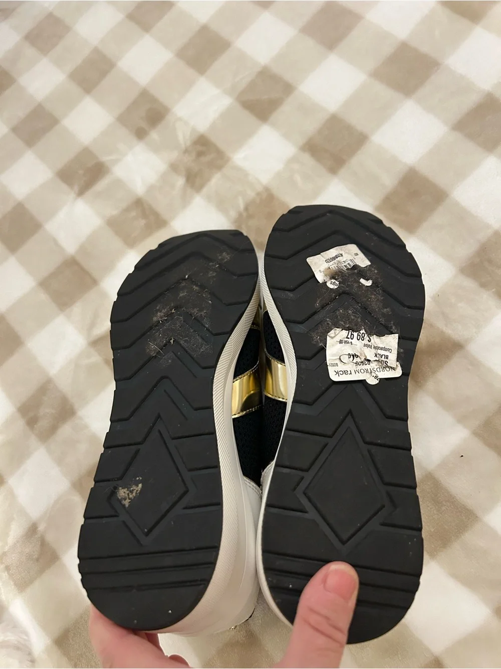 Michael Kors Black, Gold and White Women’s Slip-On Lace Sneakers